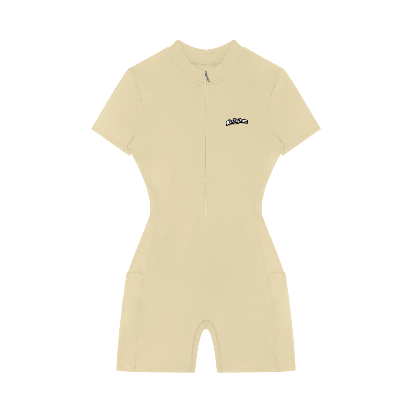 Women's Quarter-Zip Short Sleeve Romper