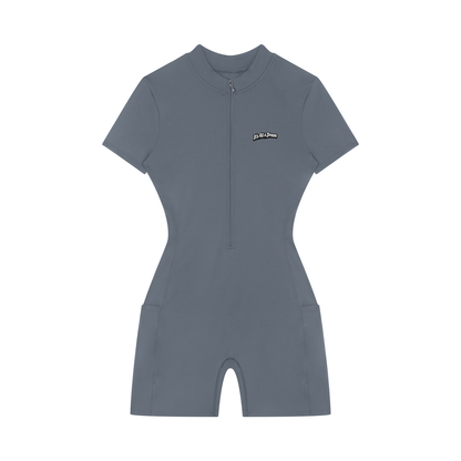 Women's Quarter-Zip Short Sleeve Romper
