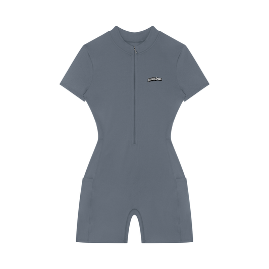Women's Quarter-Zip Short Sleeve Romper