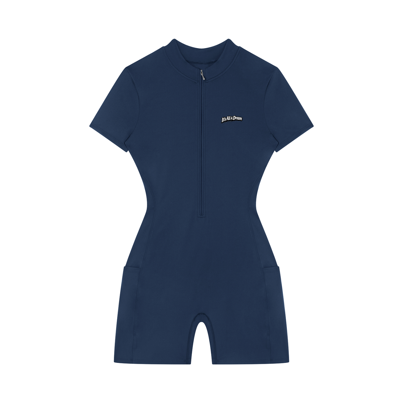 Women's Quarter-Zip Short Sleeve Romper