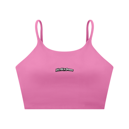 "It's All A Dream" Spaghetti Strap Yoga Sports Bra