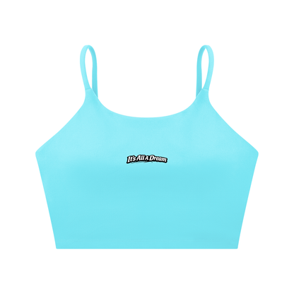 "It's All A Dream" Spaghetti Strap Yoga Sports Bra