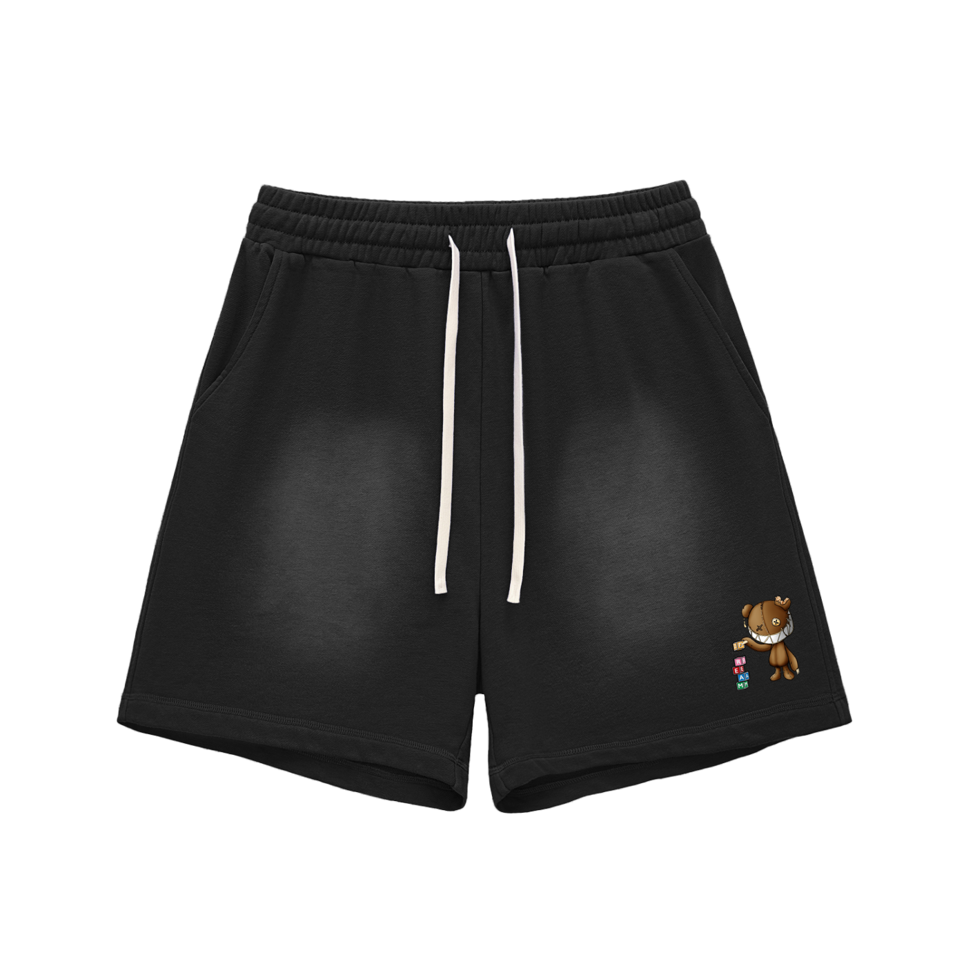Sun Fade Raw Edge Cotton Shorts