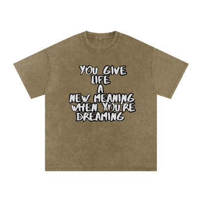 Snow Washed Oversized Cotton T-Shirt