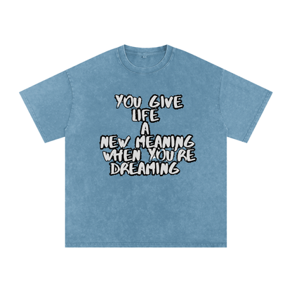 Snow Washed Oversized Cotton T-Shirt