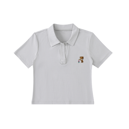 Bodycon Short Sleeve Polo Shirt