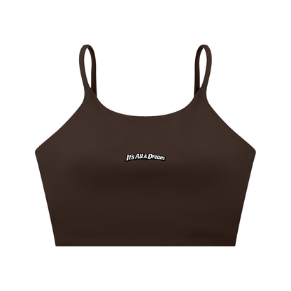 "It's All A Dream" Spaghetti Strap Yoga Sports Bra