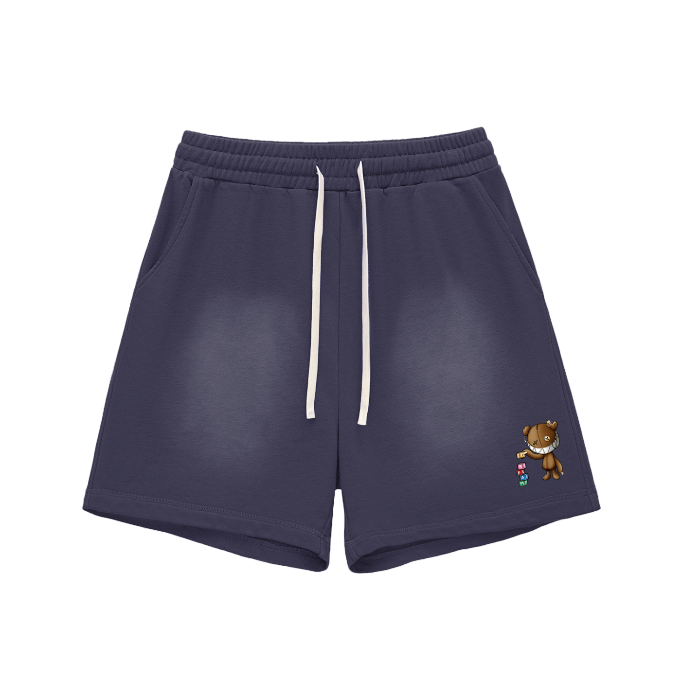 Sun Fade Raw Edge Cotton Shorts