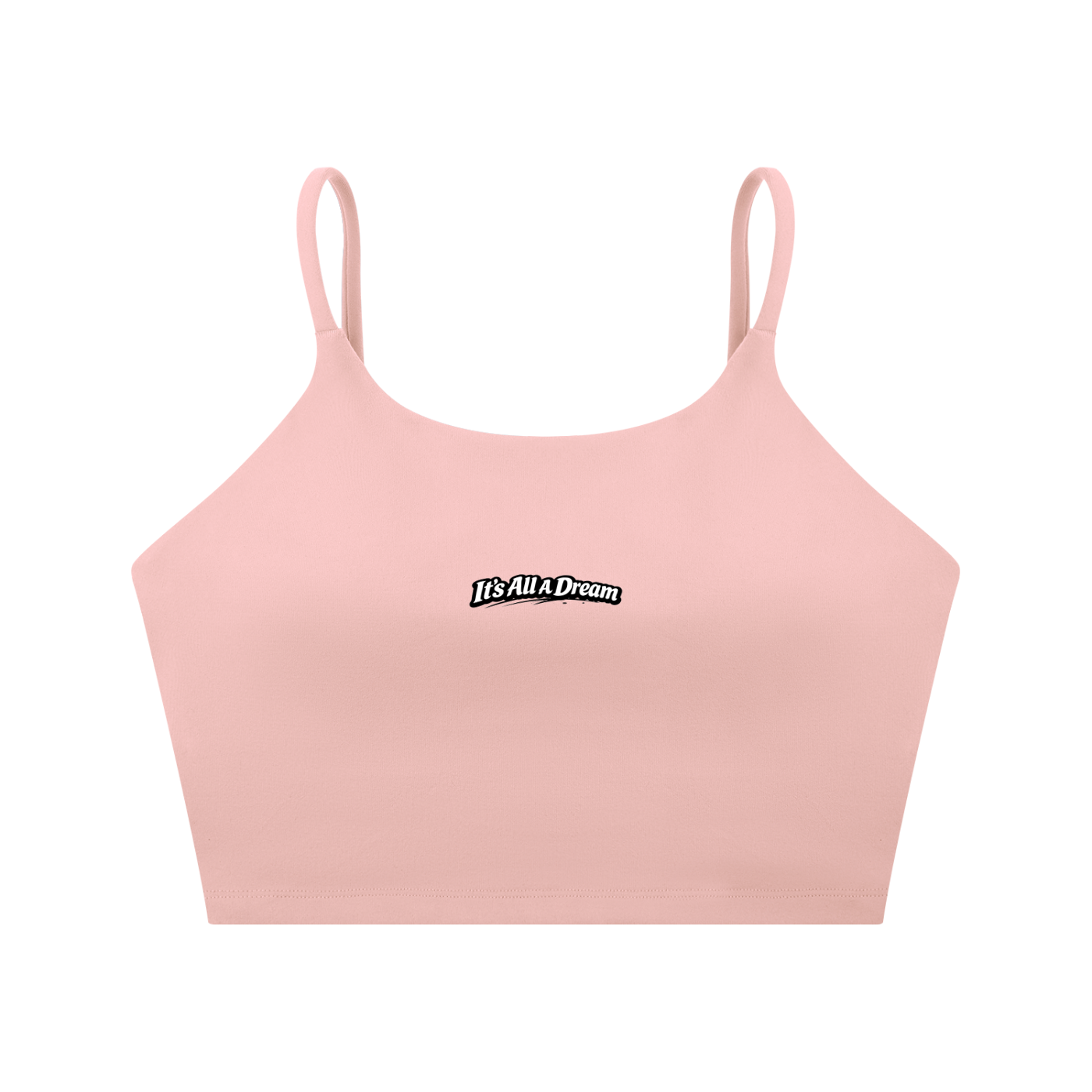 "It's All A Dream" Spaghetti Strap Yoga Sports Bra