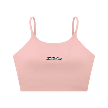 "It's All A Dream" Spaghetti Strap Yoga Sports Bra