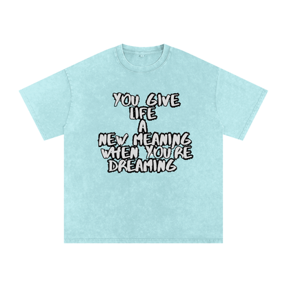 Snow Washed Oversized Cotton T-Shirt