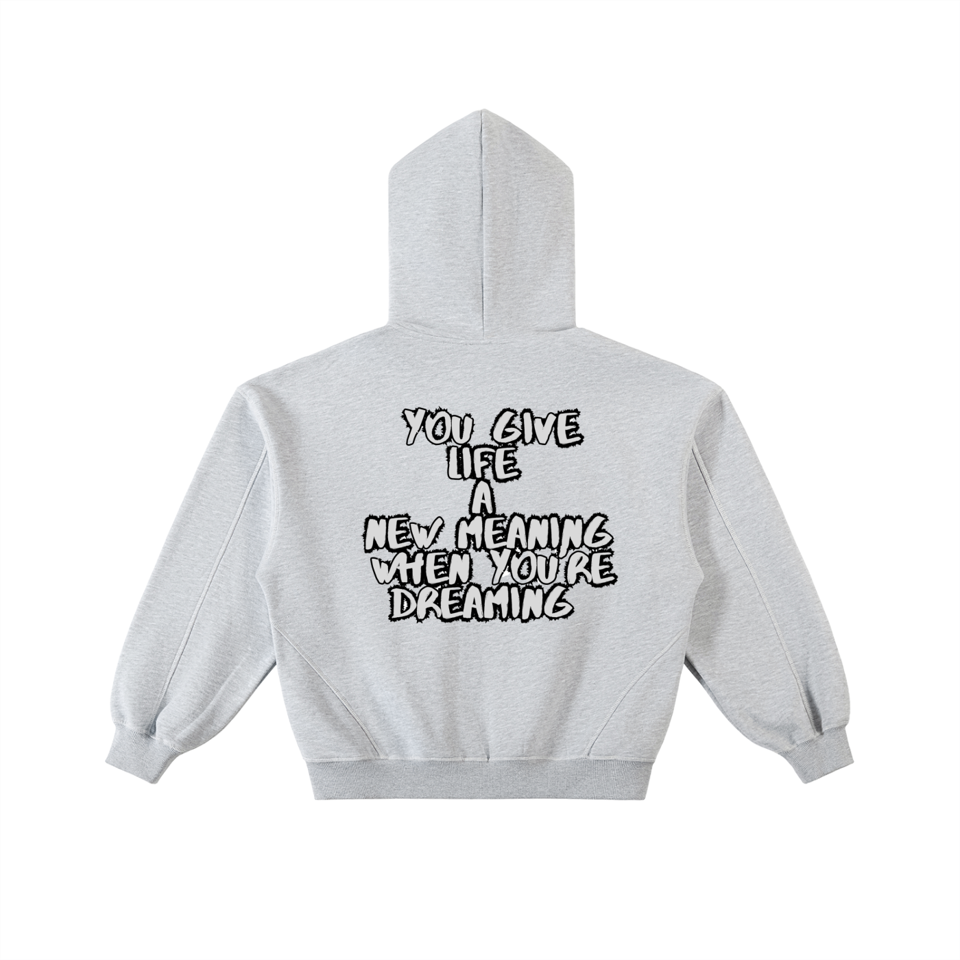 Contrast-Stitched Boxy Fleece Zip Hoodie
