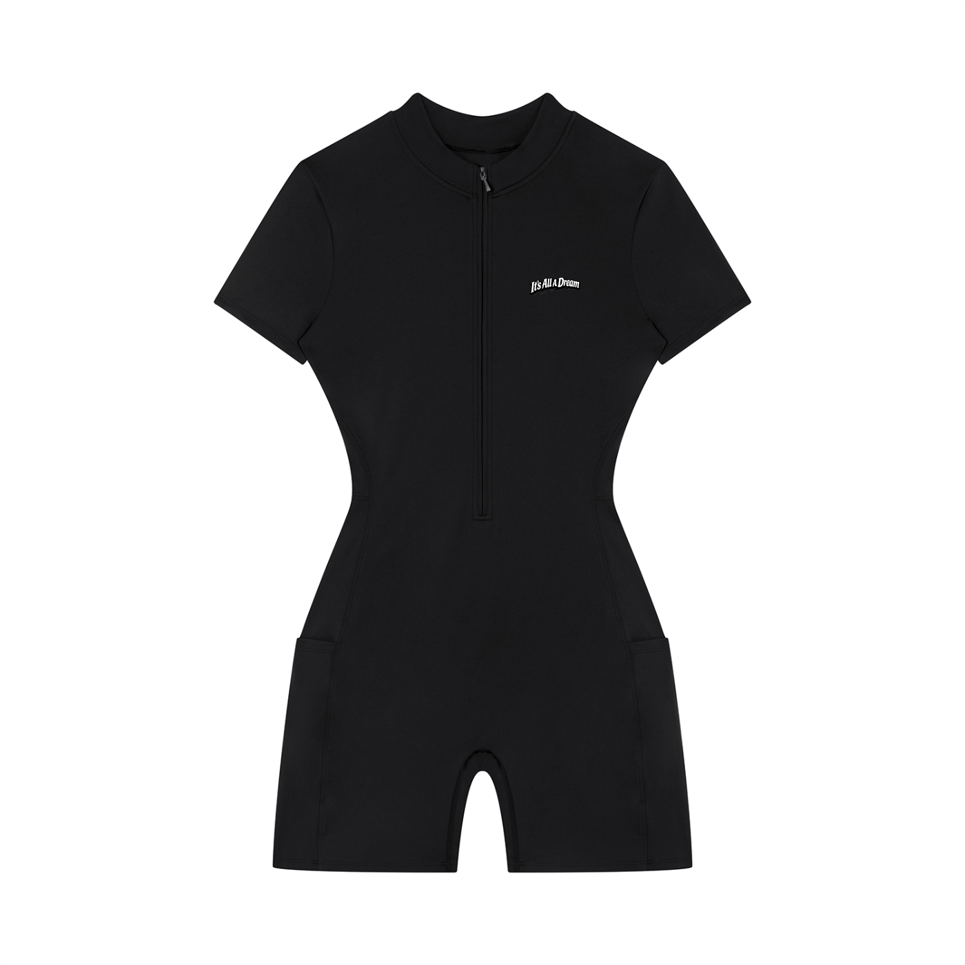 Women's Quarter-Zip Short Sleeve Romper