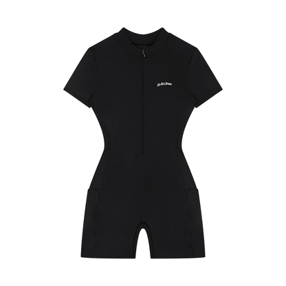 Women's Quarter-Zip Short Sleeve Romper