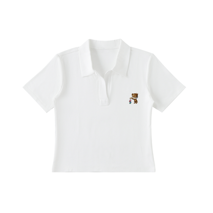 Bodycon Short Sleeve Polo Shirt