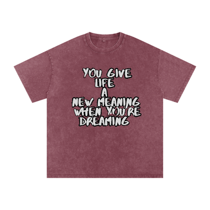 Snow Washed Oversized Cotton T-Shirt