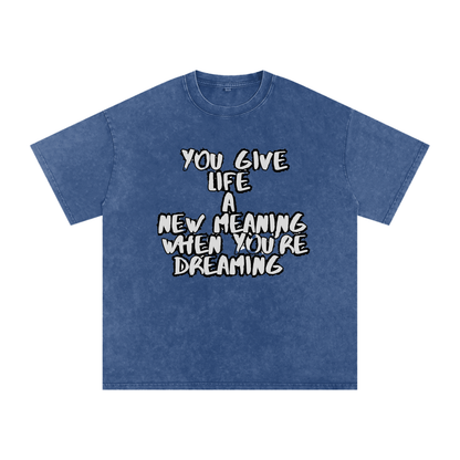 Snow Washed Oversized Cotton T-Shirt