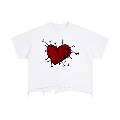 Vintage Wash Boxy Distressed Hem T-Shirt