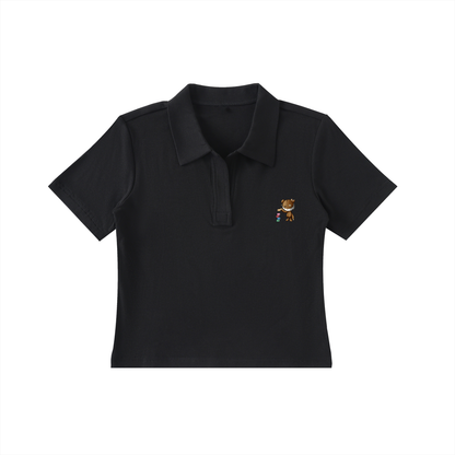 Bodycon Short Sleeve Polo Shirt