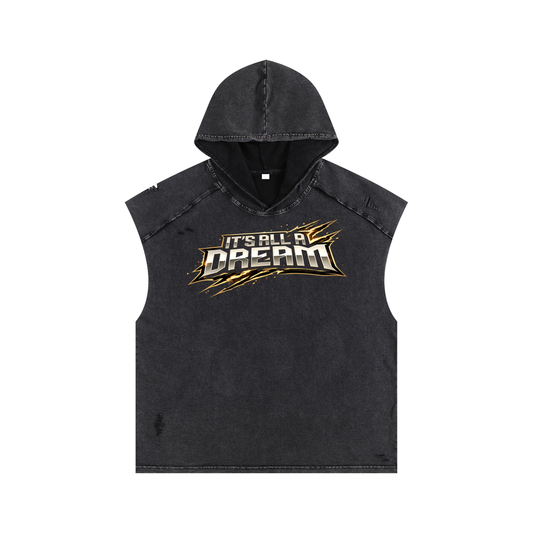 Snow Washed Boxy Hooded Tank Top