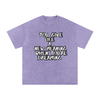 Snow Washed Oversized Cotton T-Shirt