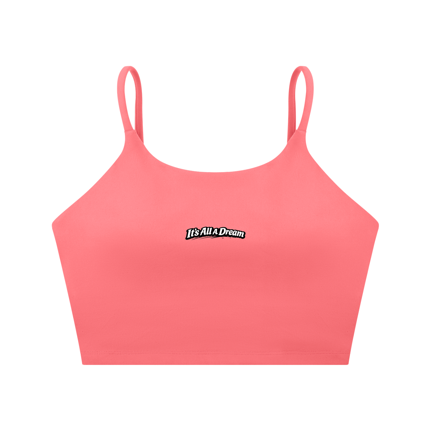 "It's All A Dream" Spaghetti Strap Yoga Sports Bra