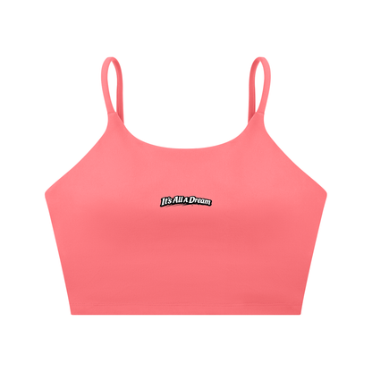 "It's All A Dream" Spaghetti Strap Yoga Sports Bra