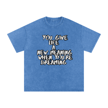 Snow Washed Oversized Cotton T-Shirt