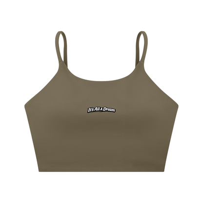 "It's All A Dream" Spaghetti Strap Yoga Sports Bra