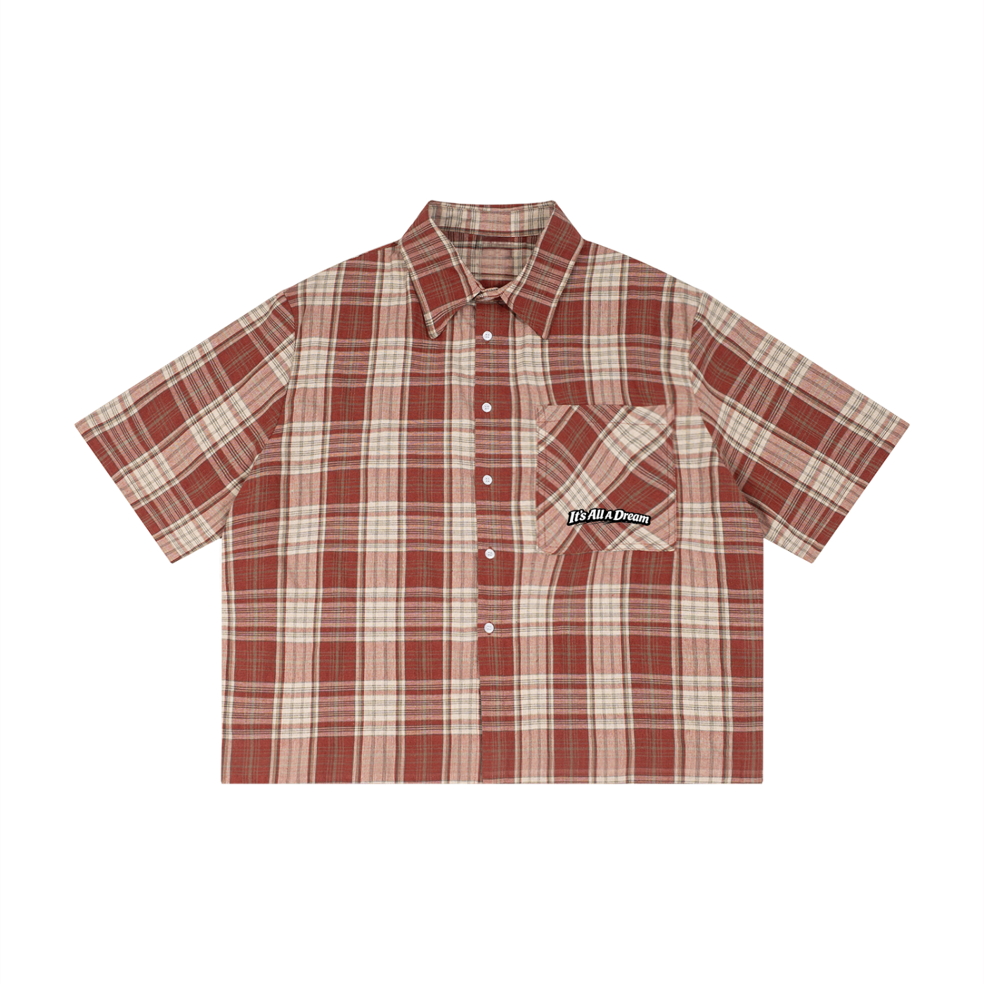 Unisex Plaid Boxy Short Sleeve Shirt