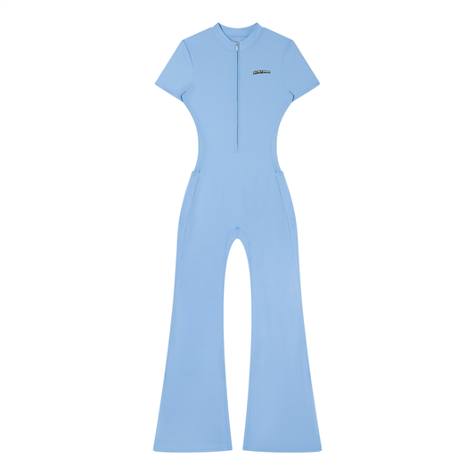 Women’s Tight Flared Leg Quarter-Zip Jumpsuit