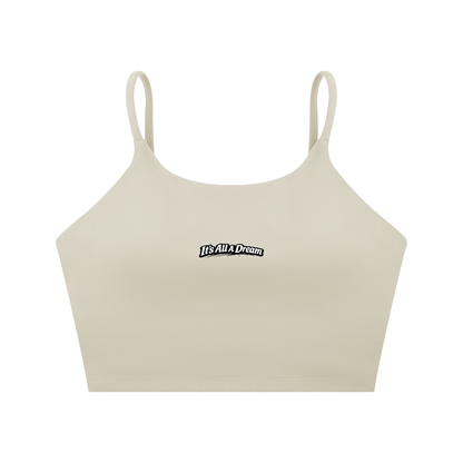 "It's All A Dream" Spaghetti Strap Yoga Sports Bra