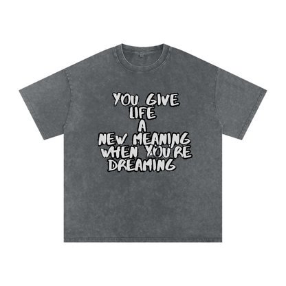 Snow Washed Oversized Cotton T-Shirt